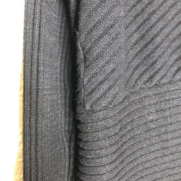 WHBM black mixed ribbed knit open draped front cardigan size Medium - Picture 12 of 13